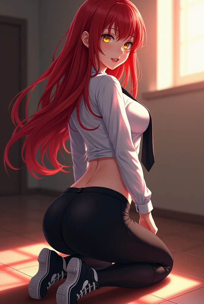 arafed image of a sexy couple posing together in a window, seductive tifa lockhart portrait, tifa, tifa lockhart, tifa lockheart, tifa lockhart portrait, glamorous tifa lockheart, portrait of tifa lockhart, tifa lockhart with Red hair, range murata and artgerm, 8k high quality detailed art