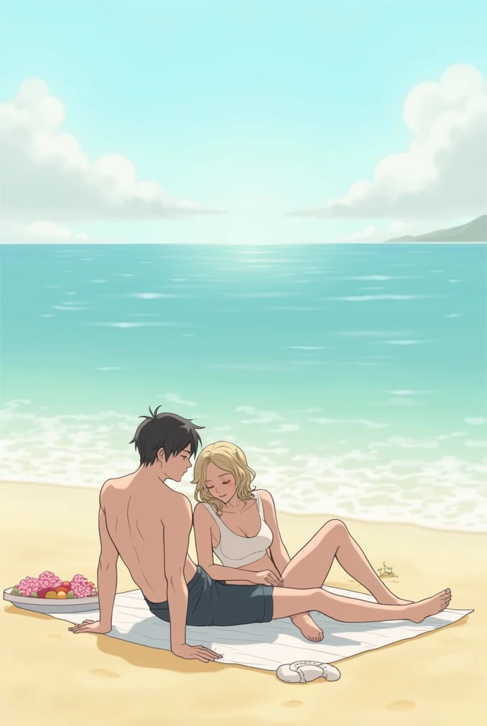 NSFW - photograph of beautiful 18 year old couple, on beach, "Am I sucking your dick well? Deeper please"