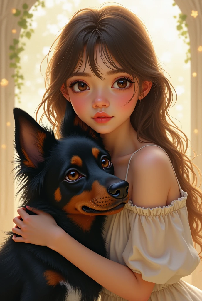 obra-prima, melhor qualidade, alta qualidade, papel de parede 8k extremamente detalhado da unidade CG, uma cena encantadora e sonhadora de uma floresta de fantasia, with tall trees, cogumelos brilhantes e vales de fadas ocultos, a girl and a small dog, creating a sense of mystique and enchantment, Artistic Station, digital illustation, intrincado, trend, pastels colors, oil-painting, fotografia premiada, Bokeh, profundidade de campo, HDR, flor, chromatic aberration, fotorrealista, extremamente detalhado, trending on ArtStation, trend at CGSociety, intrincado, alto detalhe, dramatic, arte no meio da jornada