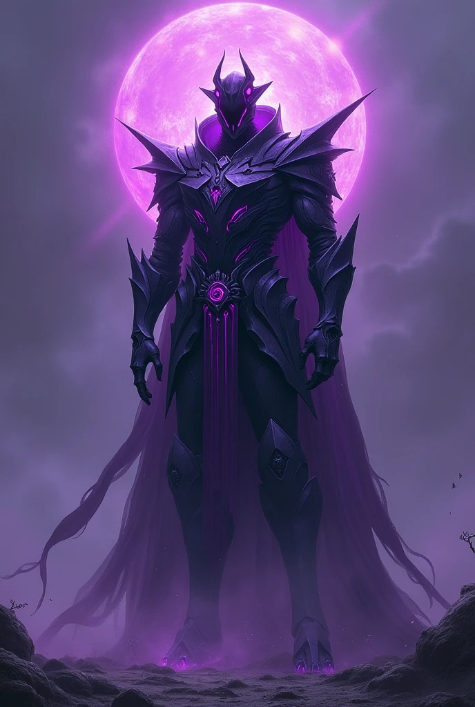 Draw an armor from the dark purple shadows, anime 