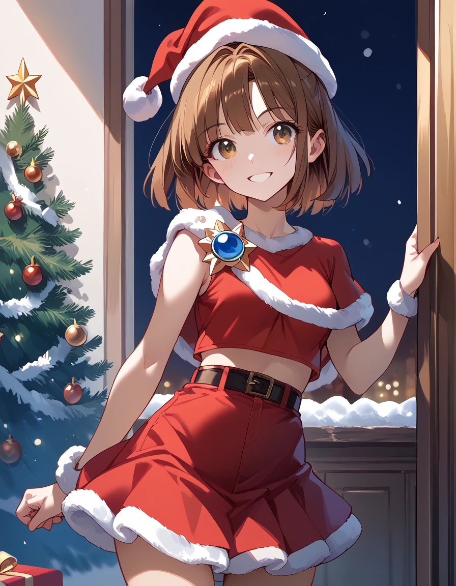 masterpiece, high definition , best quality,8k
(arle nadja,Petite)
(Santa hat,Santa costume,very short skirt)smile