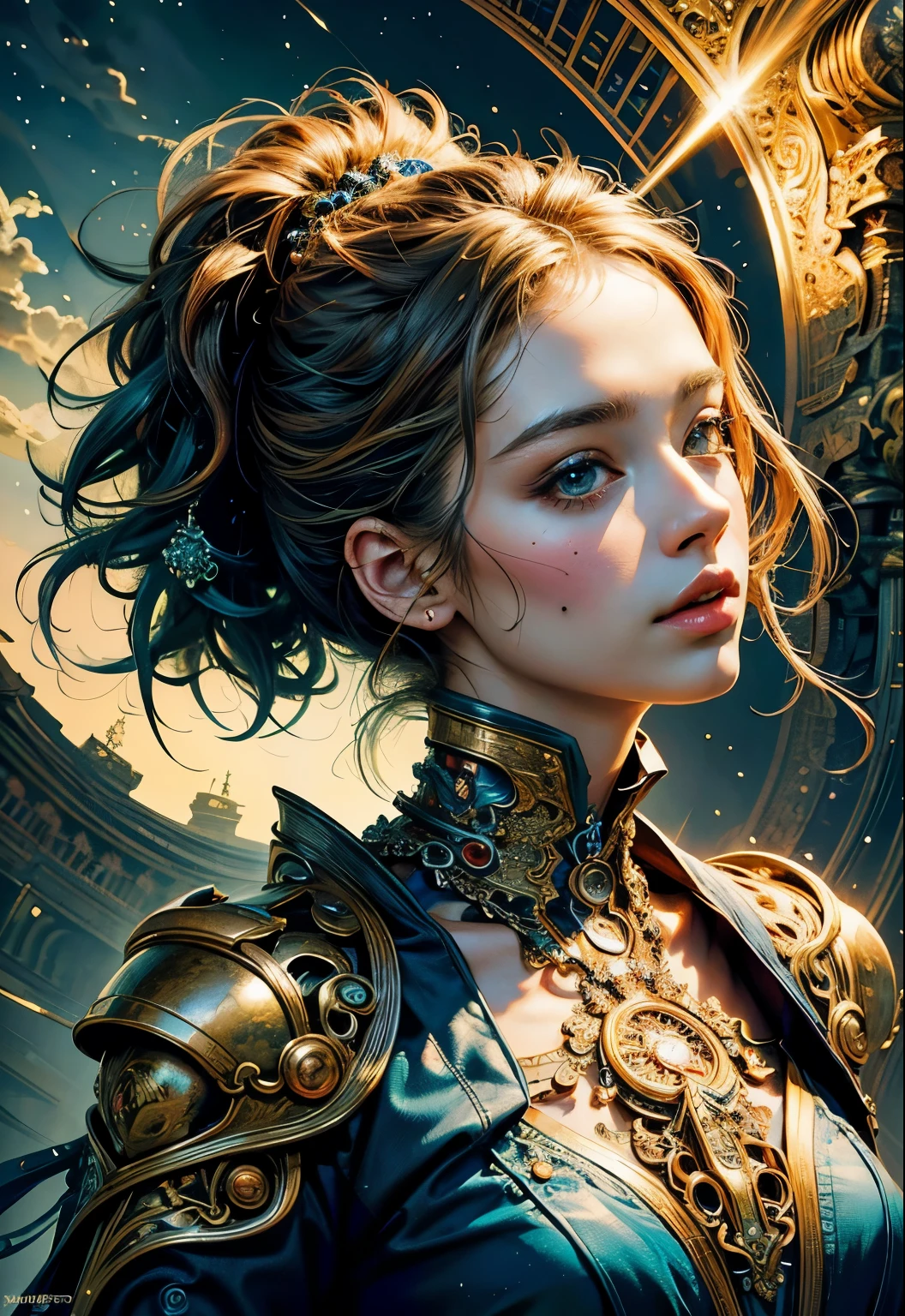 (masterpiece, top quality, best quality, official art, beautiful and aesthetic:1.2), (1girl), extreme detailed,(fractal art:1.3),colorful,highest detailed, black hair, blue eyes, fair skin