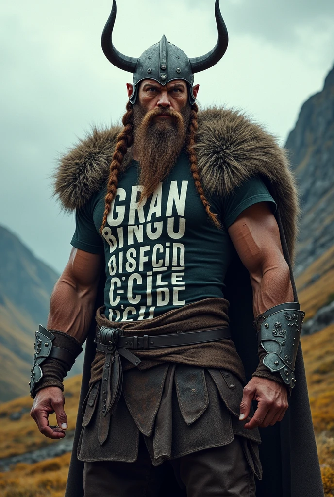 Anold man warrior with a cloak over his head a long beard with no shirt on and RAW LIFE tattooed on his stomach