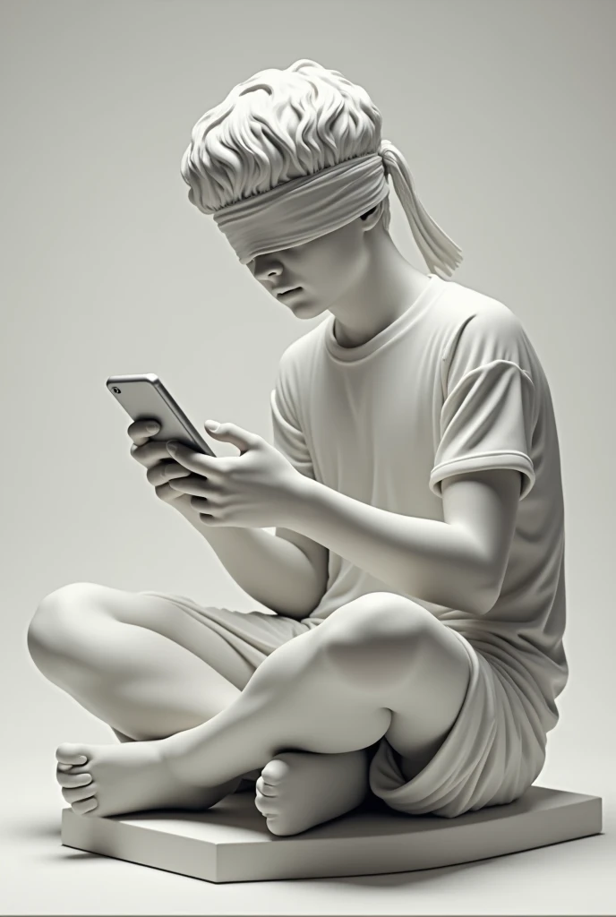 A realistic, photographic representation of a weeping-faced Greek deity holding an Xbox Series controller.