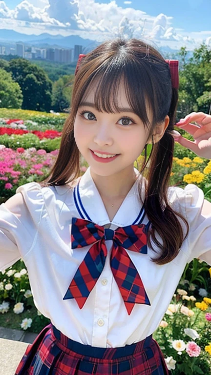 (((8k、High resolution、Highest quality、High resolution)))alone、Natural body shape、White skin、Natural Makeup、((Black Hair、bangs、Straight Long Hair))、(symmetry eyelashes,droppy big eyes,toothy smile:1.25)、(Sit cross-legged on an ice chair:1.26)、(frozen rose bouquet,ice roses,frozen roses:1.55)、(Full body photo)、(((Looking into the camera)))、(((Wear the frozen uniform on your upper body、frozen bow,frozen panty)))、(((frozen world,frozen effect))) 、((frozen white collared long sleeve blouse,medium breasts,cleavage))、((Navy Frozen Cardigan))、((Navy blue checkered frozen pleated skirt、frozen uper realistic frozen artwork))、((Exposing your thighs))
