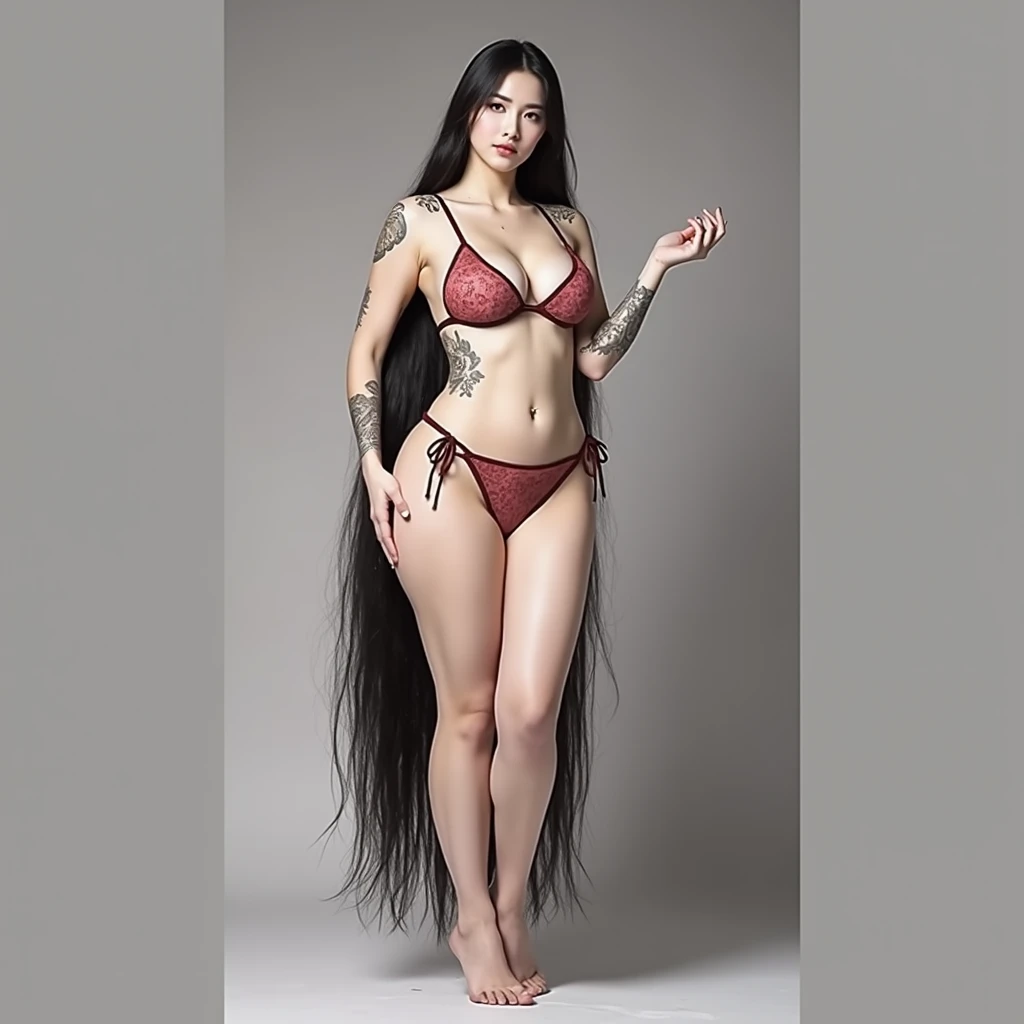 [[2images]] 1a full body image of the most attractive and gorgeous female demon her skin has the texture of porcelain, long black hair and eyes, holding a beautiful blonde hair baby boy, both are looking to the sky, sadness in their faces, grey sky. High quality, 8k, ultra high res, High contrast and low saturation, (Anatomy-based character design).