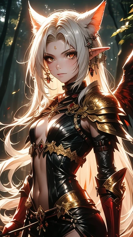 ((highest quality)),(ultra high resolution),(Super detailed),(detailed description),((best CG)),(best work of art),super precision art,amazing drawing art,(Fantasy art with precise details:1.5), (female fallen angel:1.8),(beautiful and well-shaped face:1.5),remorse:1.5,(Detailed broken armor:1.6),(Very precise and detailed pattern:1.6),glamorous body:1.3,Broken wings:1.5,(Beautiful crimson snake eyes:1.5),taboo:1.5, storm:1.7