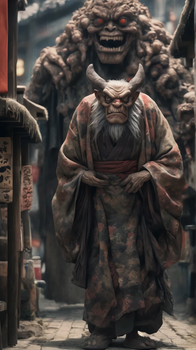 Night in the city、There are many demons behind、Horror-themed movie stills,、Nurarihyon