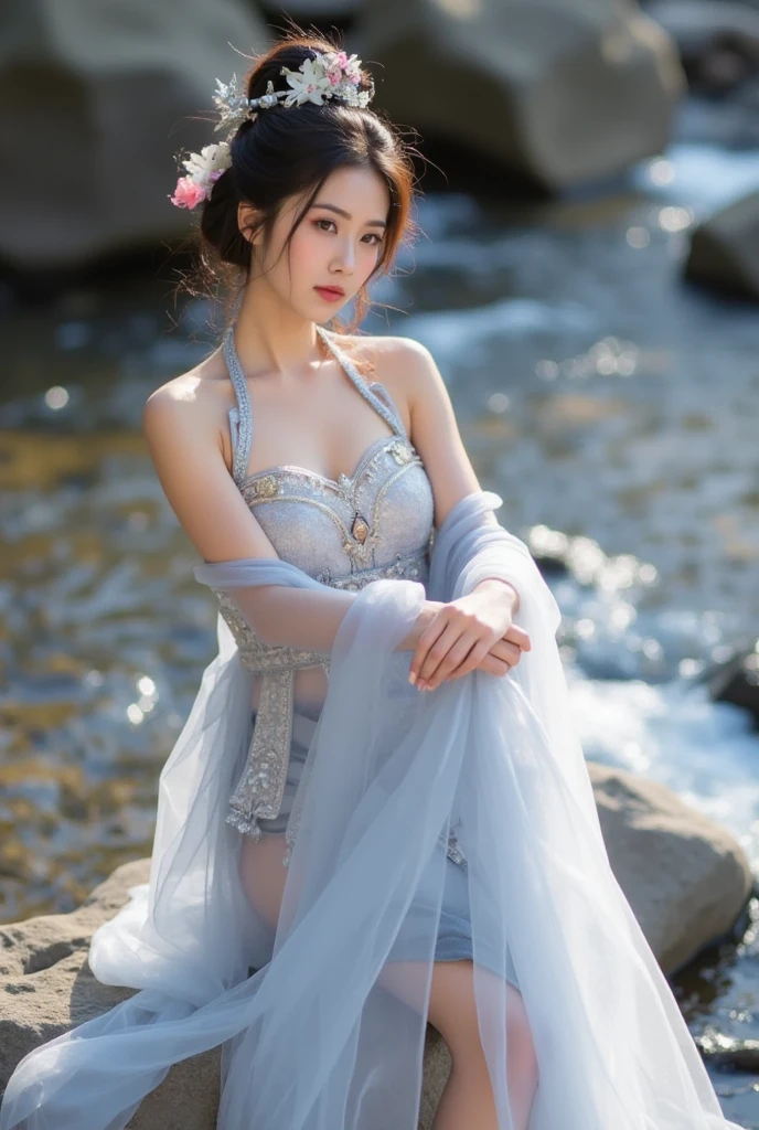 中国风大师work，（Boutique，4K， high res，masterpiece：1.2），Ultra-detailed，Lifelike，Shining， Middle，Yanagizhi ，Wu Changshuo，（（masterpiece）），Boutique，illustration，1个girl, Small chest,  beautiful delicate eyes ,  Beautiful and detailed cyberpunk city,  flat chest , Beautiful and fine hair, curls,  beautiful and detailed streets , mecha clothes, girl, Cool action, Silver tights, (Filigree),Dragon Wing，Colored background，一条龙站在girl身后，rain，（Lightning Effect）， Delicate Silver Dragon Armor ，（Cold Face），work，Brilliant colors， Stunning visual effects ， Otherworldly appearance ，Captivating artistry，Focus on your audience ,  first person view,  anatomically correct , accurate, 8k