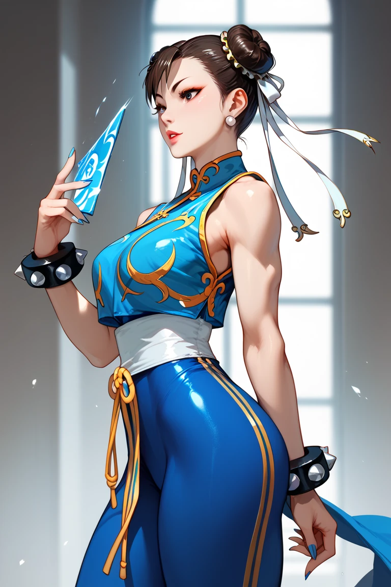 8K High Definition, ChunLi, Enormes pechos naturales, pose seductora, Shy and embarrassed smile, enorme, curva