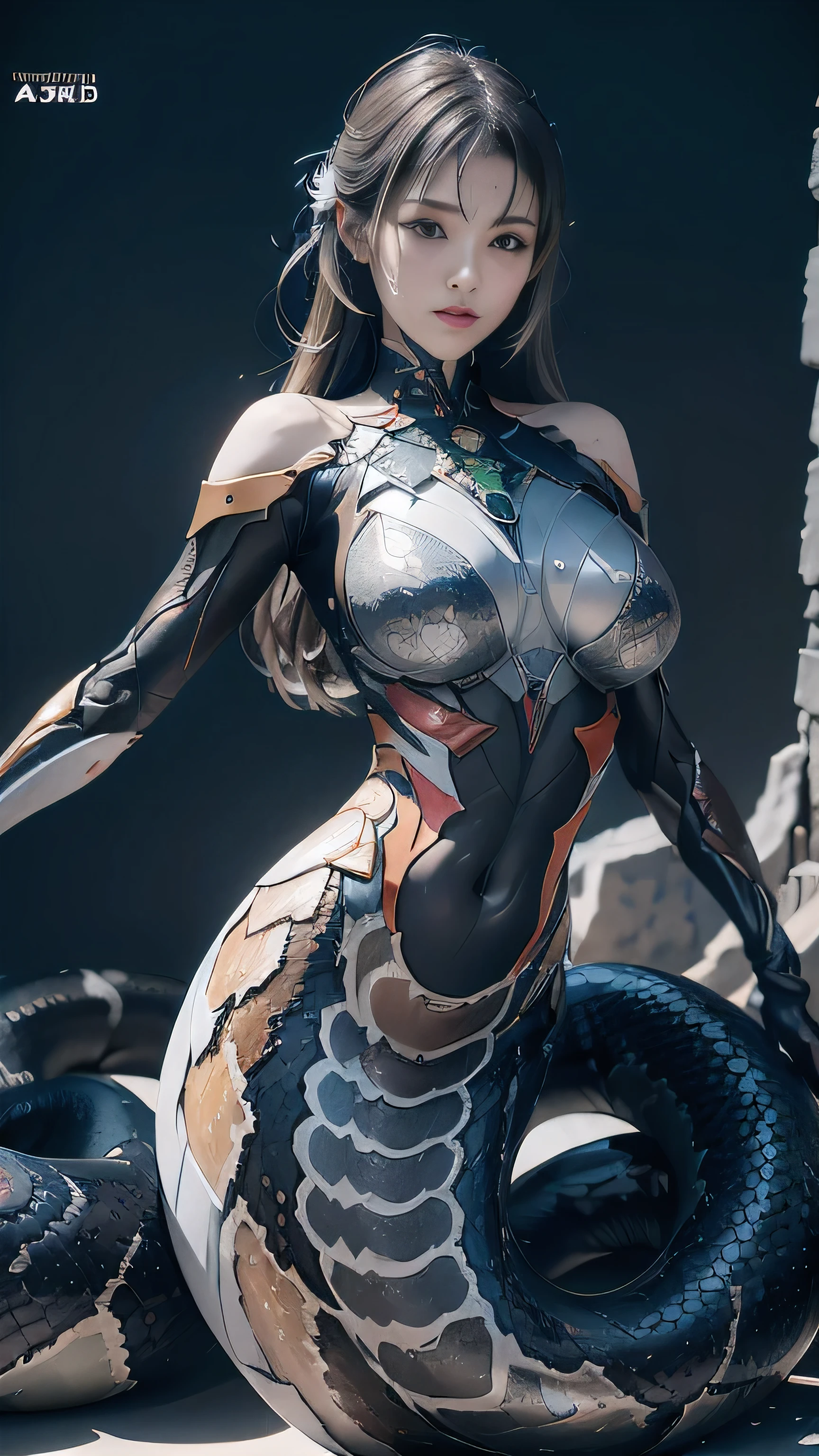 (( best quality)), ((masterpiece)), (细节:1.4),。.。.。.。.。.3d, An image of a beautiful cyberpunk woman ,(Long snake tail:1.3),Mechanical snake,change,HDR( High dynamic range ), ray tracing ,NVIDIA RTX,super high resolution,Unreal 5, Supecial scattering 、PBR texture、Post-Processing、 anisotropic filter 、Depth of Field、 Maximum Clarity and Sharpness 、Multi-layered textures、Albedo and Specular Maps、Surface Shading、Accurate simulation of the interaction of light with materials、 perfect proportions 、 octane in the mountains 、Two-color light、Low ISO、White Balance、The Rule of Thirds、8K raw data、