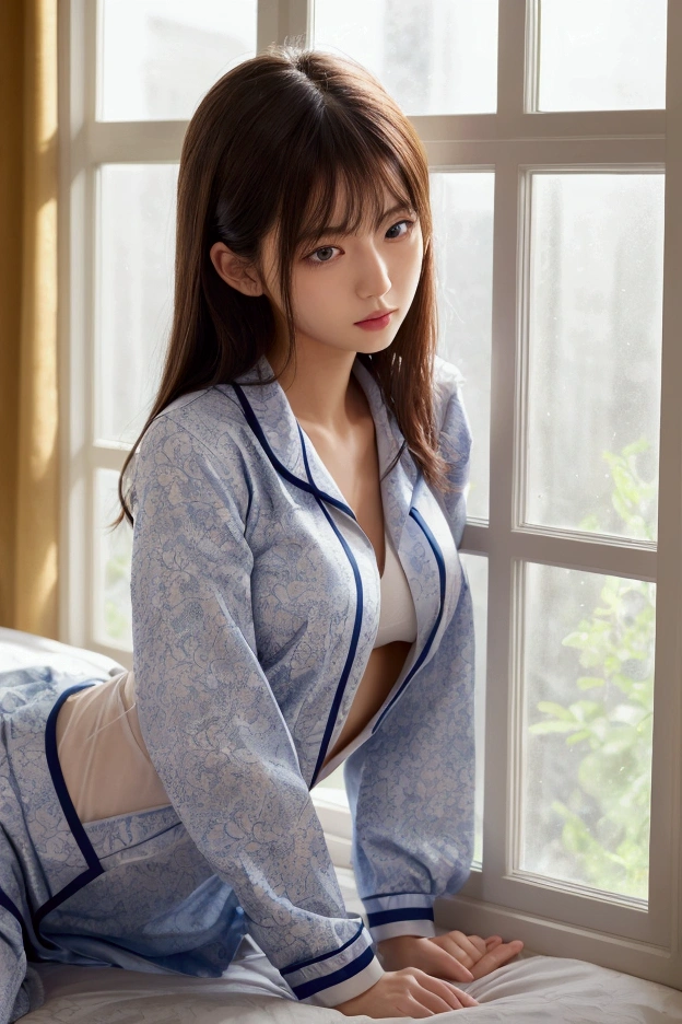raw photo , 8K, ultra detailed, (realistic:1.3), highres, masterpiece, BREAK 1girl, actress, (round face), (voluptous), (light blue bathrobe:1.2), long hair, (open mouth:1.2), BREAK , (dress lift:1.5), sexy, (navel:1.0), (wariza:1.5),(white sexy thong:1.3), cowboy shot, (alley:1.3), (from below:1.0), (room light:1.5)