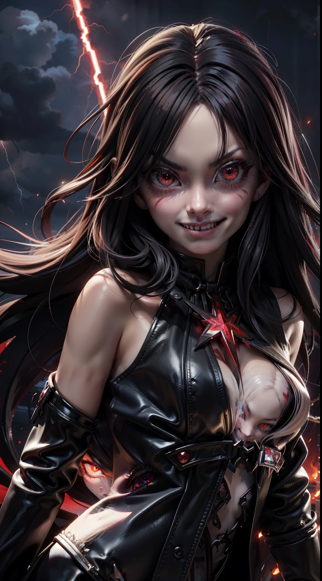 (best quality,4k,highres:1.2),ultra-detailed,realistic,portrait,girl,staring at camera,malevolent grin,exposed teeth,wide smile,bloody butcher knife,background,family,family dead,bloody scene,dark atmosphere,horrifying,dreadful,creepy,vivid colors,sharp focus,detailed eyes,expression,murderous intent,dangerous,emotion,psychological horror,nightmare,macabre,artistic,terrifying,horror movie,horror theme,horror film,low-key lighting,bloody hands,bloodstains,evil,menacing,horror story, (((NSFW))), legs spread, spreading vagina, fingeringing, cum,inh
