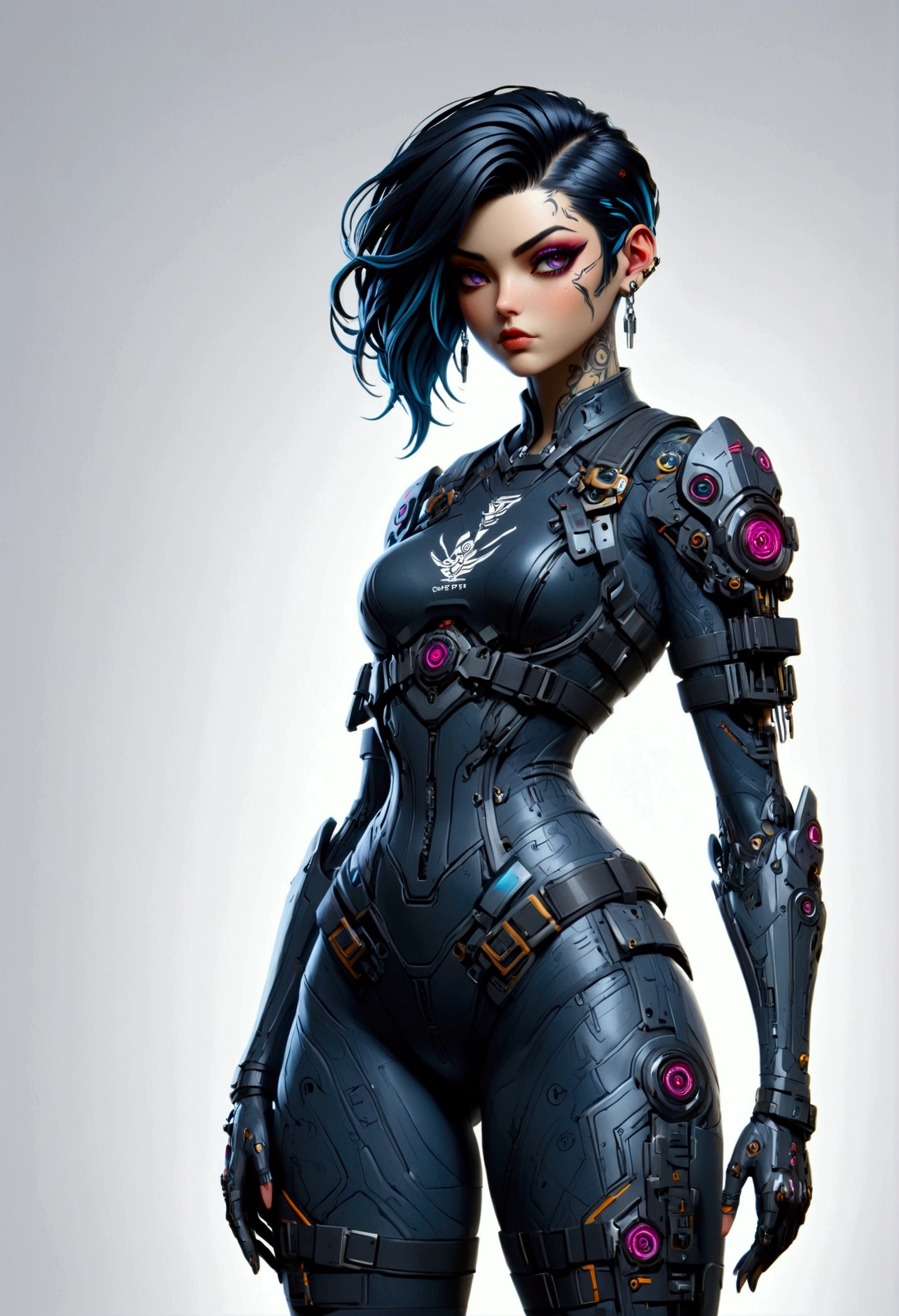 a fullbody view of a woman with tattoos on her body, seductive cyberpunk dark fantasy, ornamental gothic - cyberpunk, cyberpunk art style, advanced digital cyberpunk art, cyberpunk art, cyberpunk themed art, cyberpunk vibrant colors, digital cyberpunk - anime art, cyberpunk style color, cyberpunk dark fantasy art, jet black haired cyberpunk girl, cyberpunk artstyle, dreamy cyberpunk girl, cyberpunk beautiful girl