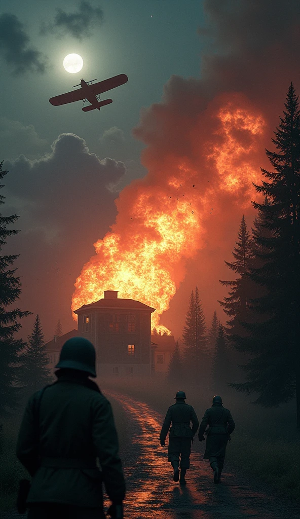 A grand battlefield in a forrest, filled with dead bodies, bones, blood, forgotten armor and weapons, blood, dirt, fire, smoke, log cabin in the background, zombies(8k, RAW photo, best quality, masterpiece:1.2), ultra detailed, official art, photo-realistic:1.37, film grain, octane render, high quality render,