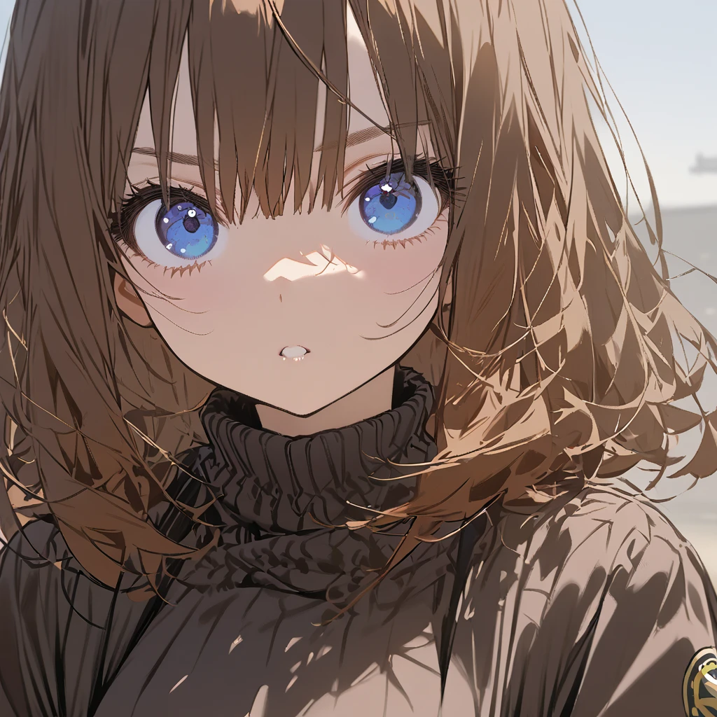 「(8k wallpaper:1.5)、(high-level image quality:1.3)、(animesque, illustratio:1.5)、(girl with、cute little:1.5)、(beatiful detailed eyes:1.3)、(A slight smil:1.1)、(parka:1.5)、(tree-lined street:1.3)、(sepia, gradients:1.5)」