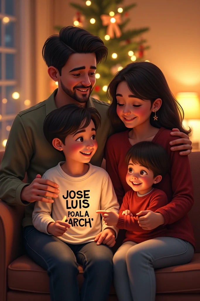 man and his wife working with their baby boy..on the man's T shirt write Jnr Thomas and his wife T shirt write Julie k and the baby boy T shirt write Azariel B Abe.