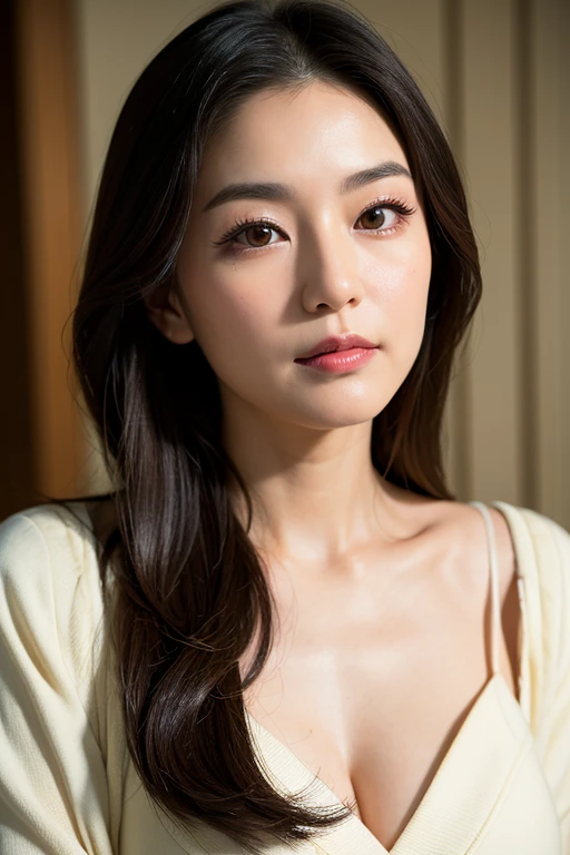 Dark brown hair、Light brown eyes、Japanese actress face、 Lady、I'Iは彼とIが好きです'I'Iは40歳くらいです.、(Intricate details:1.2)、(Which is higher???:1.4)、 (Ultra-high resolution:1.2)、Ultra-high resolution、(Fine-tune)、(Detailed facial features)、Hmph、8k resolution、D cup size breasts、Long Hair、Large windows、Extravagant space、relax、、,Full body photo、Head to toe shot、Beautiful feet、Camisole dress、Beautiful feet、A refreshing room filled with sunlight、she, household items, (plant:0.8), Fashion Hub, Extremely detailed, Very detailed, Realistic, Hourglass Shaped Body, Obscene pose,、、I cry a lot、tears、person on the left、White wall、White floor、diagonally from below、please lift your chin、Press your butt against the wall、relaxした表情、Pose of Weakness、(auraroid photo:1.2)、From outside the window、A masterpiece of transparent painting、8k、32K、Highest quality、(Details of both eyes)、1 girl、elegant、(Loose knitted dresses :1.4)、sunset、sit、(Low - Angle、look up、See this:1.2)、Hilarious、summer、