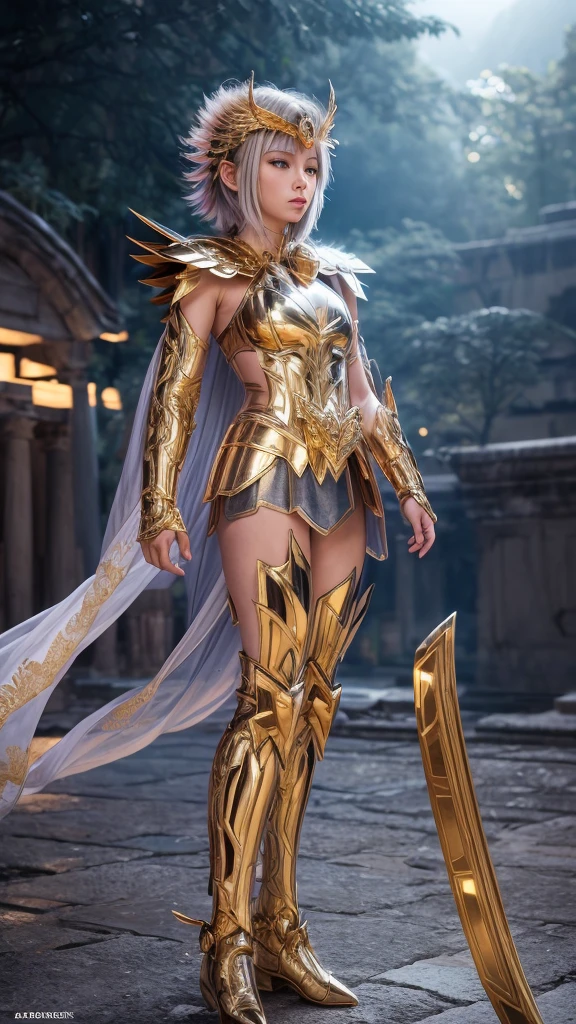  Cancer armor based on the Japanese anime Saint Seiya, shoulder_  armor decoration  ,    (  masterpiece:1.0), (   Better quality :1.0), ( ultra high resolution :1.0) ,(8k resolution:1.0), (realistic:1.0), (ultra detailed1:0),(raw photo:1.0), HDR, photograph,   Kodak Portra 400  , film grain, focused background,  vibrant color , bokeh effect,  Lens reflection, ((  perfect hands )),, ((perfect arms)), (perfect face), {{    perfect anatomy    }}, general plan, small hands, fine fingers, huge boobs
greek temple,   very detailed background  ,    1 woman wears golden Cancer armor,    golden armor  , Alone,  short blue hair , black eyes, smiling,    looking at the viewer  , face focused,   detailed face ,  vibrant color s,  Symmetrical eyes , visible lips, standing, holding breasts, (  full body  :1.2),