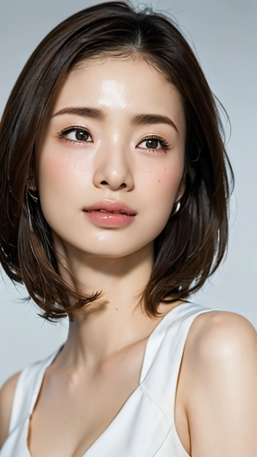 (masterpiece:1.2), super detailed, ultra high resolution, (Realistic, photo Realistic:1.37), High Definition RAW Color Photos , professional photos, Dramatic Lighting, sharp concentration:1.2, ( high definition face and skin texture , Beautiful eyes, Glossのある肌, growing skin that does not depict the nasal cavity , growing skin that does not depict the nasal cavity , Shining Face, Gloss, oily skin , Oily face, oily skin , Oily face, 強いGloss), perfect anatomy, highly detailed background , 1 female, Poster, Volumetric Lighting , in the dark , Deep Shadow, Discreet key, close, (((Squint your eyes:1.5、 ahehe:1.5, open lips))), (Formal attire:1.4), sexy、nsfw, straight bob hair、Beautiful Hair、 brown hair、Attractive face