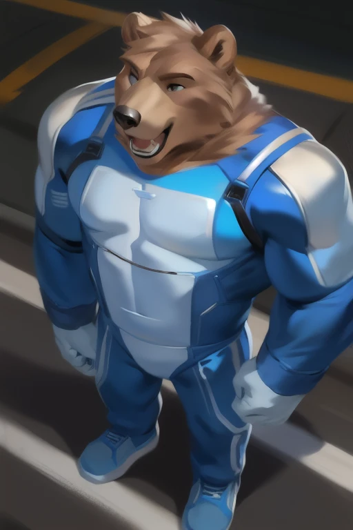 Wolf wearing a motogp racing 1-piece suit, racing guard suit, standing in locker room, real dick shaft, erecting, handjob a dick, moaning face, drooling face, cumshot 