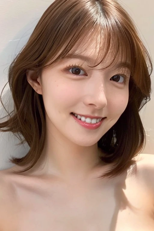  mature girlfriend 、Clear、virgin、28 years old、   wavy shoulder length hair 、Double teeth、Shapely breasts、 bright 、Japanese、 nudes、Enhances the shape of the breasts、 realistic feel