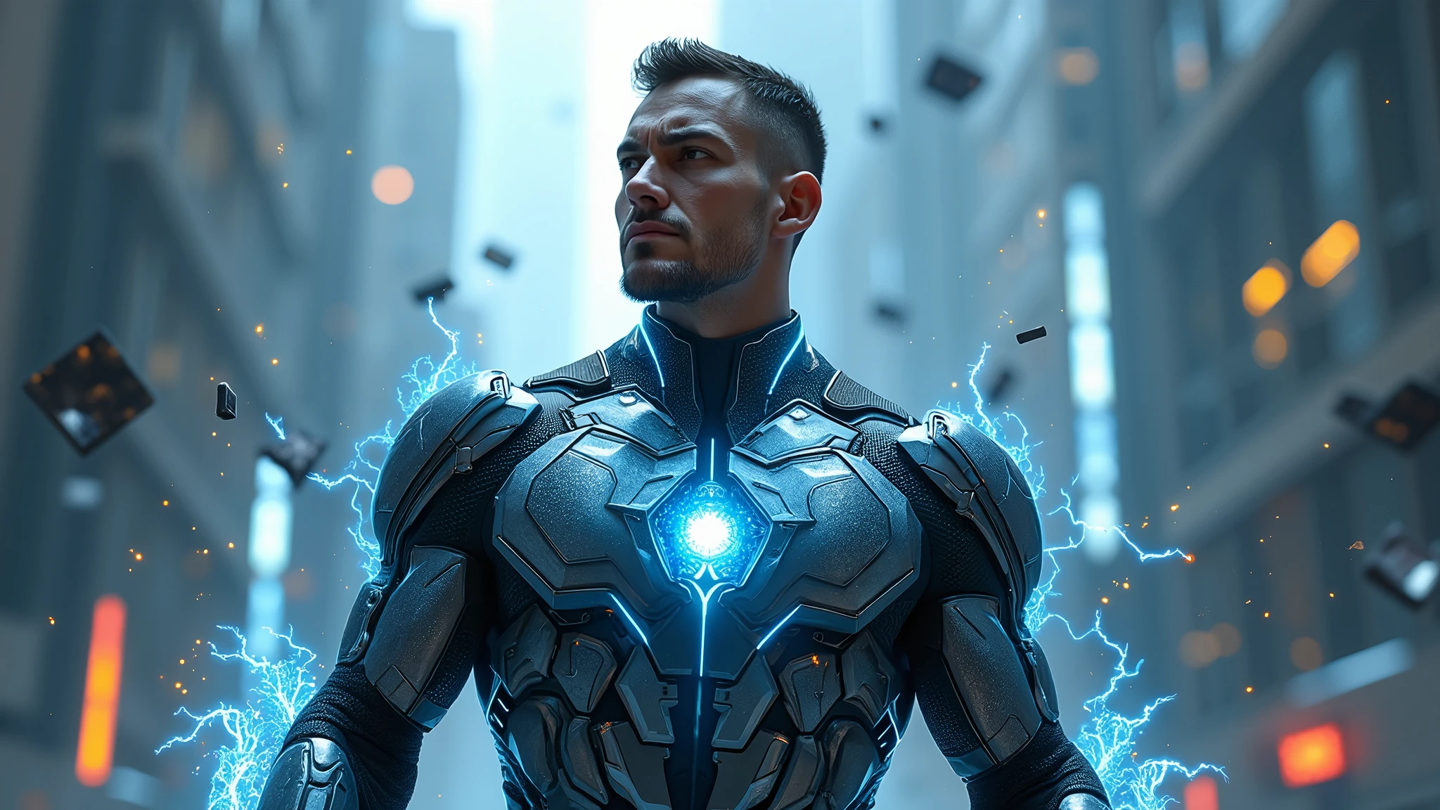 Ultraviolet super hero suit with u2 bono's face