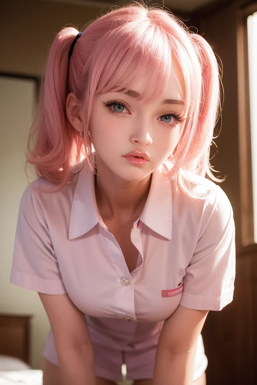 (8k, RAW photo, best quality, masterpiece:1.2), High detail RAW color photo, professional photograph, (realistic, photo realistic:1.4), ((best quality)),1girl,(blunt bangs:1.3),(multiple color hair),perfect eyes,huge breasts,(korean idol face:1.5),(menhera face:1.1),(jirai makeup face:1.5),(pink eyeshadow:1.2),(Emo girl:1.3),
bed room,on bed,nude,
blush, sweat, porn, blurry, lying,drooling,wet,get sweaty,luster,looking at viewer,
1boy,pov,pov fellatio,deepthroat,vacuum fellatio,(all the way to the base:1.5),blowjob,grab penis root,hold in one's mouth penis,to the back,(orgasm:1.3),(cum on face:1.3),