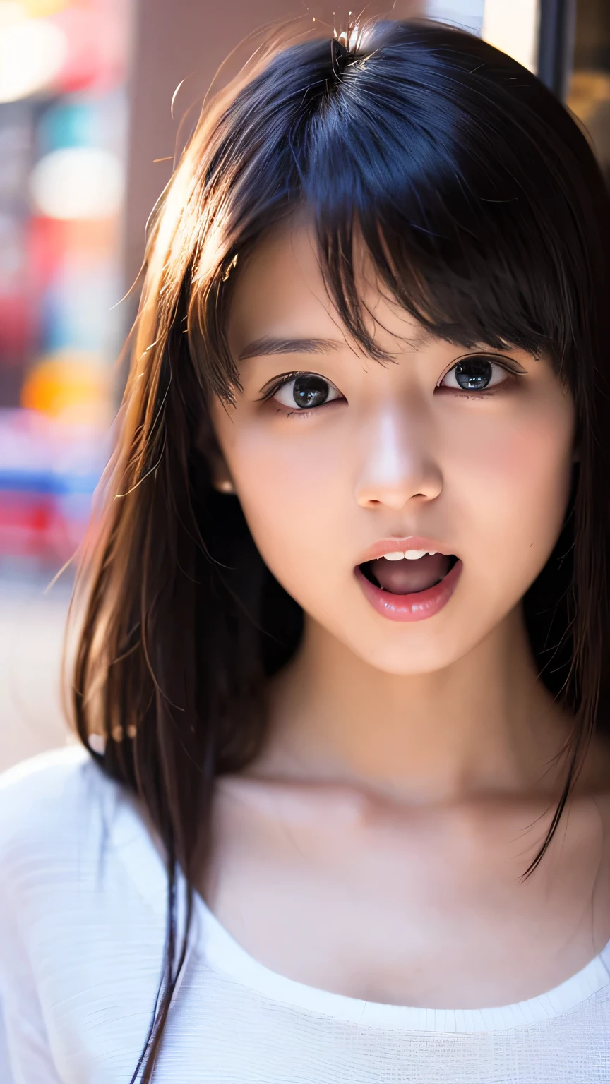 Arafed asian woman with long hair and a white shirt - SeaArt AI