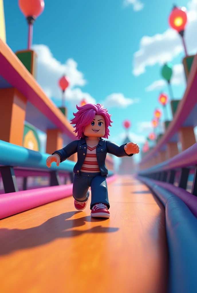 Dynamic scene of Khris Tia, a boy with (pink hair:1.3) and (animal ears:1.5), splashing water in a vibrant (rainbow pool:1.4) outdoors. He wears (red plaid pants:1.2) and a stylish (hood:1.1), showcasing a playful expression. Sunlight sparkles on the water, creating a joyful atmosphere, high detail, vivid colors, by (David LaChapelle:1.4), energetic mood, summer vibes