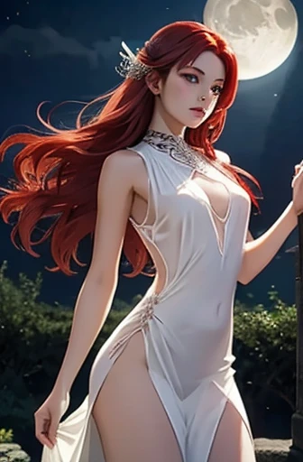 ((winter background)), ((Snowy forest background in Japan)), (((Glowing background))), (Look back, (Back), Ass Focus, Before the eyebrow,:1.2), (masterpiece, Excellent, 1 Girl, Solitary, Intricate details, Chromatic Aberration), realism, ((Moderate breathing)), Large Breasts, Sexy, ,long red hair, Red headdress, Red Highlight, hair above one eye, Green Eyes, earrings, Graffiti, Dim Lights, alley, looking at the audience, ((meaning is, Tempting, charming)), chiffon, naked露的肩膀, blooming flower field, Radiant Skin, A faint smile, Sexy, Break, No breast coverage, naked, Lift your butt, Abdominal appearance，Big Ass