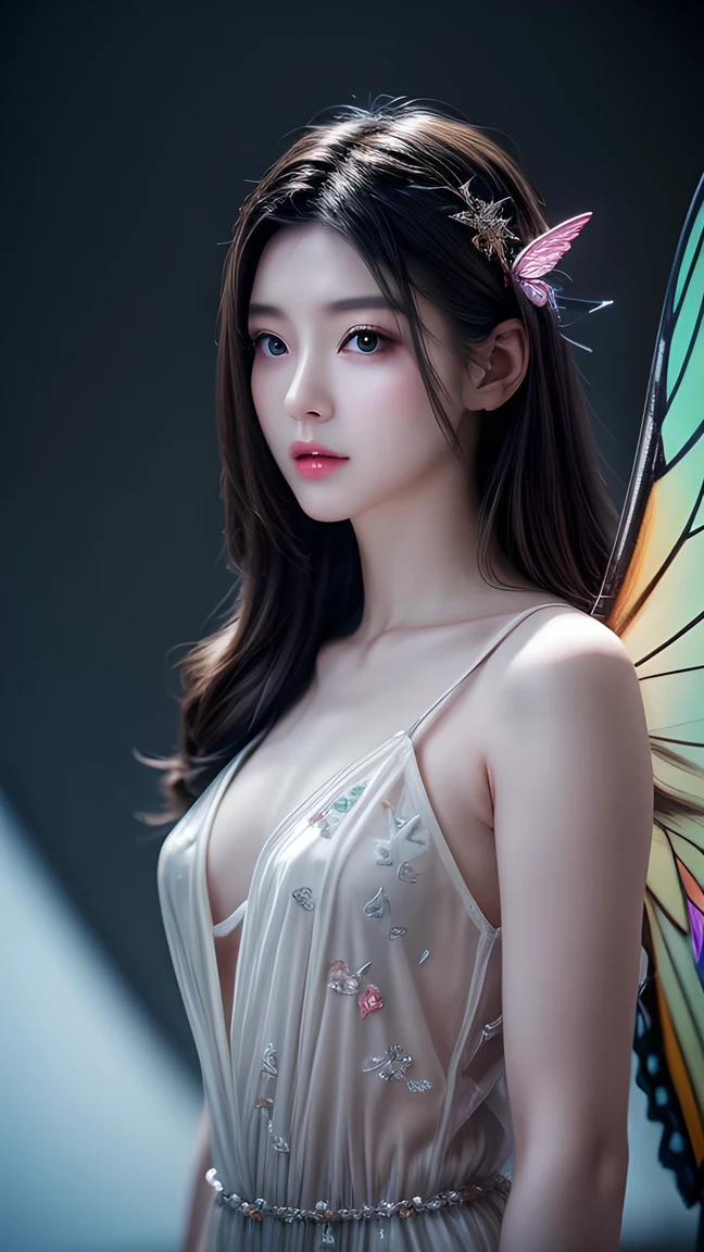 (masterpiece, top quality, best quality, official art, beautiful and aesthetic:1.2), (1 woman:1.3), very detailed,(fractal art:1.1),(fancy:1.1)(flowers:1.3),most detailed,(젠탱글 neon:1.2), (dynamic pose), (추상적 인 배경 neon:1.3), (glowing skin), (various colors:1.4), ,(earring), (feather:1.5), red background,Phoenix lace mini dress,neon,full hd
