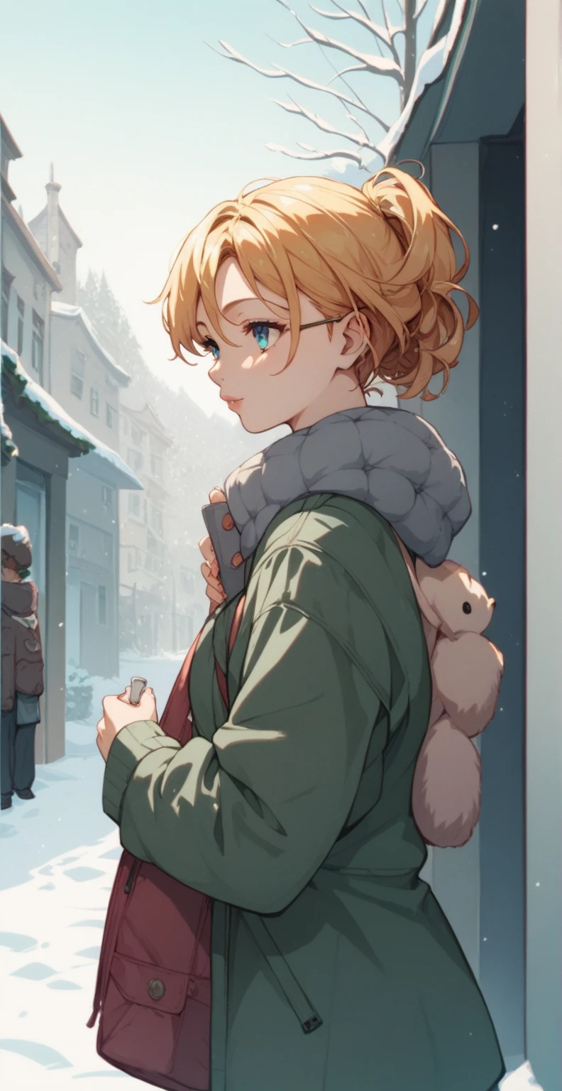 anime、woman、Winter clothes