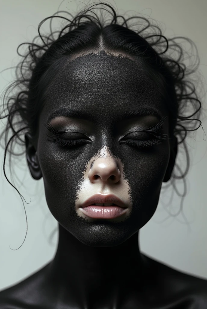 a fashion editorial photography of a vitiligo white woman, by Maryam Hashemi,, <lora:Vitiligo:0.7>