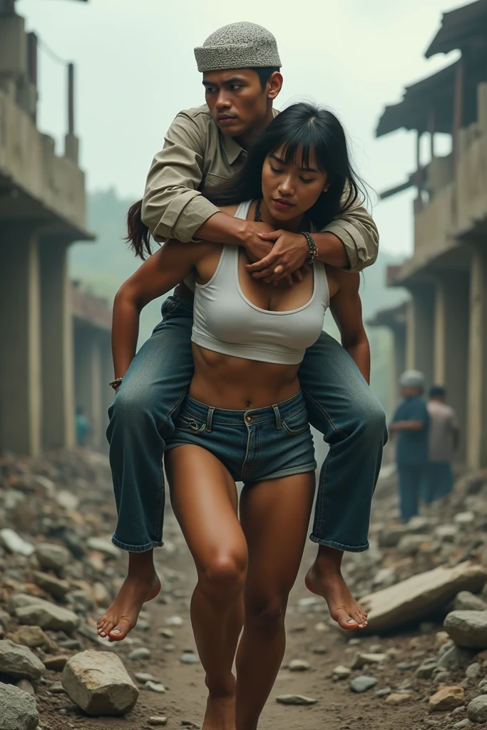 (A shabby student).A terrified woman runs away as an old man in only his underwear chases her from behind..((Korean woman with black hair).Women with big breasts.Women with big breasts.A woman runs away with her panties covered with both hands.Korean actress female.Korean girl group women.Woman in her 20s.Hourglass body.woman in black panties.A woman wearing a tight, thin, ripped short-sleeved T-shirt.Skinny jeans are lying on the floor..white skin woman.Wearing white sneakers.Korean fitting model.slim woman.