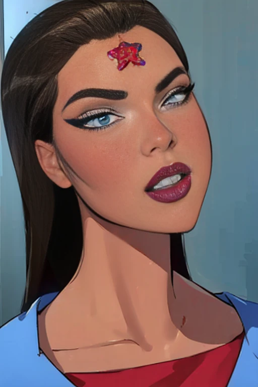 (High-definition CG), (   best quality ), (High-definition CG), (   best quality ), (Overall view)  cool and handsome face with a beard  ,     Wonder Woman costume    ,      beautiful and sexy young woman , 18 years old,       Toned and Muscular     ,  with a cool and handsome face   ,   sharp eye, Big Breasts, 