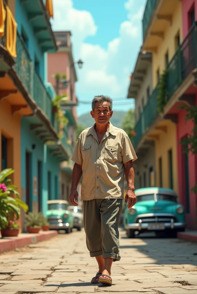 Man sitting on the sidewalk in a favela in front of a lowered Opala 