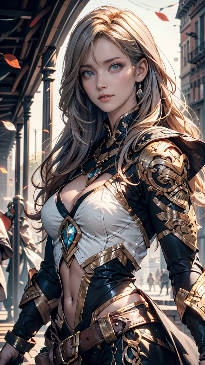 (((masterpiece, of the highest quality, super detailed))), (a female knight of an occult order), ((((a sword with a digital glitch-like effect to the blade as though it is rapidly flickering in and out of reality, with a very slight warping effect around it similar to gravitational lensing, is floating next to her)))), Edwardian/Victorian era inspired, ((minimal but intricate beautiful armour)), Fluttering lace flared dress with frilly petticoats, ((((Highly detailed face))), (((Very sharp focused eyes))), very long eyelashes, small breasts, (((flat chest:1.1))), occult aesthetic, (red and white clothing detailed and intricate steampunk and detailed gothic), (with a hood), complex lace boots