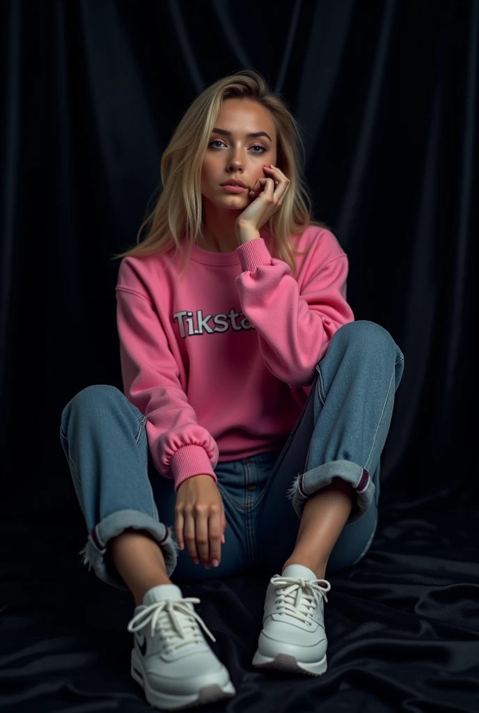 a highly detailed, cinematic photo shoot of a 13-year-old female influencer with a mix of Marilyn Monroe and Britney Spears facial features, barely green eyes, a few freckles, and a trendy long haircut. She has an with measurements 82-44-81 and a sweet and innocent look. The photo is taken in a casual style, 8k UHD, sweatshirt, booty shorts, nice thighs and legs, buenos senos, multicolored hair, low twin braids, light smile, multicolored hair, soft lighting, film grain, pov, Nikon, high quality, UHD, highres, textured skin, super detail, anatomically correct