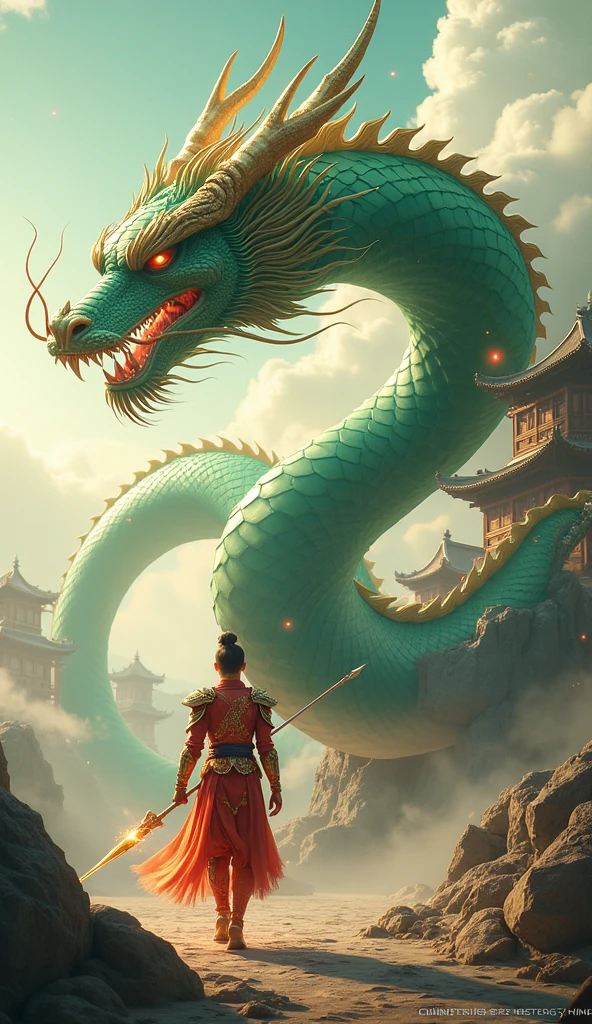 （1 Chinese Shenlong:1），In the sky of the city，In the daytime，best qualtiy，tmasterpiece，Epic composition，