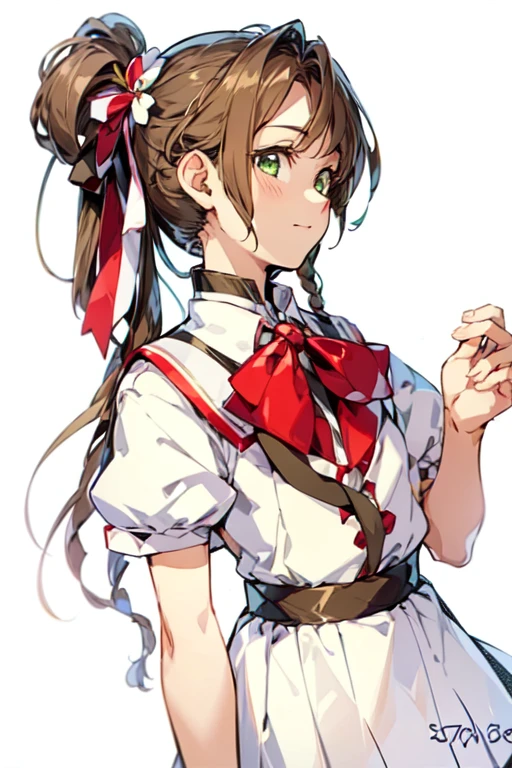 
(1 Girl:1.3), (Teen:1.2), (Alone:1.0), (Green Eyes:1.2), ( light brown hair :1.2), (Ahoge:1.0), ( braided :1.1), (twin  braided s:1.0), ( White sailor collar:1.0), ( black neckerchief :1.0), (White school uniform:1.3), ( open red coat :1.1), ( white pleated skirt:1.1), ( white socks :1.0), ( white shoes :1.0), (kinomoto sakura:1.3), ( Cardcaptor Sakura :1.2), ( standing:1.2), (pointy ears:0.8).procedure: 43, sampler: DPM2 Crow, CFG scale: 8.5, seed: 7894561, size: 512x768, Model hash: FC2511737A, Model:  chill out mix-ni-pruned--fp32-fix