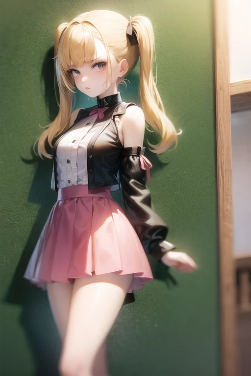 One girl,masterpiece,Highest quality,Blonde,stockings,Checked skirt),Short skirt,Are standing,In total length,Medium chest,Very detailed,[[Realistic]],Beautiful and attractive anime teen,Enchanting anime girl,Swinging skirt,blue eyes, hair ornaments, Hair Ribbon,Show your forehead、Twin tails、Random colored lace costumes、Lace choker, short hair,,No bra,,Very detailed肌, Very detailed顔, (Beautiful Fine Eyes, the girl, Red cheeks) ,The girl has a toned figure., Intricate details,Closely、Embarrassed expression、blush、Shining Sweat、Perfect Skin,Sweat is noticeable in the cleavage、、Sweating on thighs is noticeable、 Fair skin,Tight waist, Sweating profusely、Sweaty hair、Sweaty clothes、Sweaty、Visible sweat、Sweat-soaked hair、Athlete System、cherry blossoms、Blonde、Silver Hair、