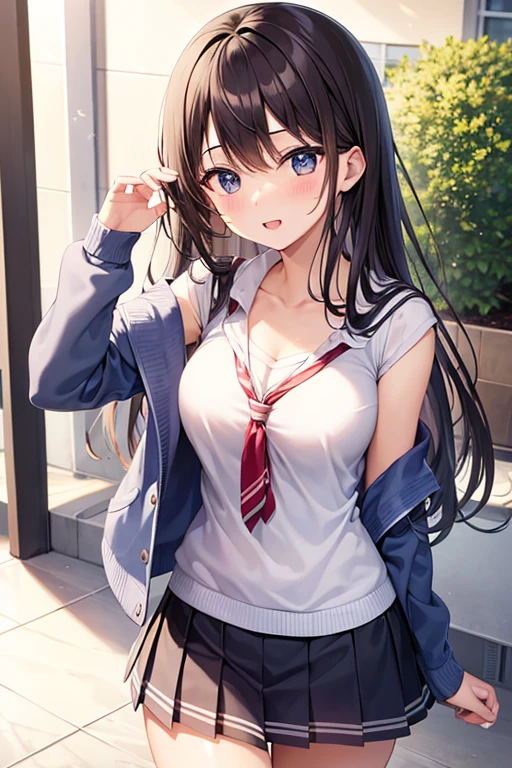 (((25yo, japanese-gyaru))), (((wearing sexy garter belt))), (all fours, ), (large breasts), (large hip), (sexy pose), (((seductive-smile))), nsfw, vulgality, (very tanned shiny skin), fishnet thighhighs, (((skindentation))), photorealistic, realistic, solo, photorealistic, best quality, ultra high res, 1girl, YuraS, outdoor, colorful, parted lips, daytime setting, beautiful, masterpiece, best quality, extremely detailed face, perfect lighting, ultra high res, ultra detailed (masterpiece:1.2, top-quality), (realistic, photorealistic:1.4), beautiful illustration, 
looking at viewer, full body, front view:0.6, 
1 girl, japanese, chinadress, (long hair:1.5), blown hair, (half up, half updo), bangs, hair between eye, large breasts:0.8, 
beautiful hair, beautiful face, beautiful detailed eyes, beautiful clavicle, beautiful body, beautiful chest, beautiful thigh, beautiful legs, beautiful fingers, 
(beautiful scenery), , school,
((collared short sleeve shirt, white shirt, school uniform, grey plaid pleated skirt, blue plaid bow tie)), white panties, 
(standing, , lift up skirt, grab the hem of the skirt, hands on chest, hand between legs), 
blush, ,