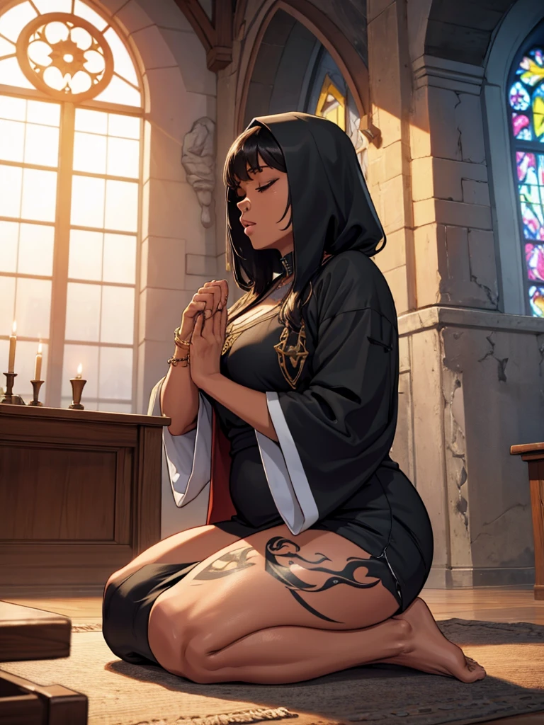 masterpiece, best quality, intricate, (crossed legs:1.2), (dark skin:1.2), (1boy:0.7), glowing veins, (full-package futanari:1.1), fog, (mandala:1.2), glowing flowers, willow, flowing cloth, very long sleeves, (large penis, erection), (large breasts), nsfw, nude, bottomless, topless, small breasts, closed eyes, open mouth, head back, penis grab,