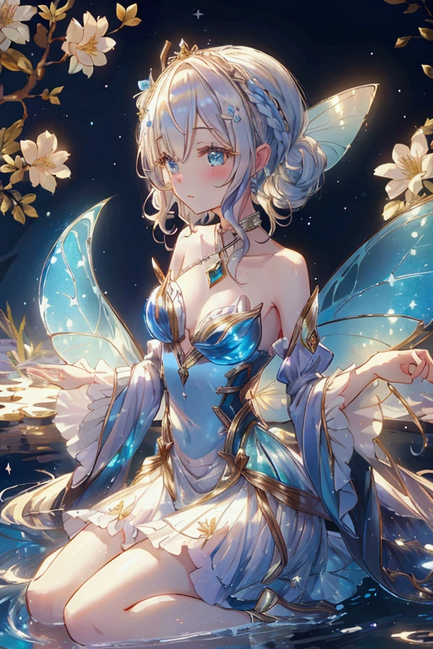 ((One fairy named Lillian Fleur...))Took charge of water magic 、 she was good at healing magic。Lily flower。Very very long hair..