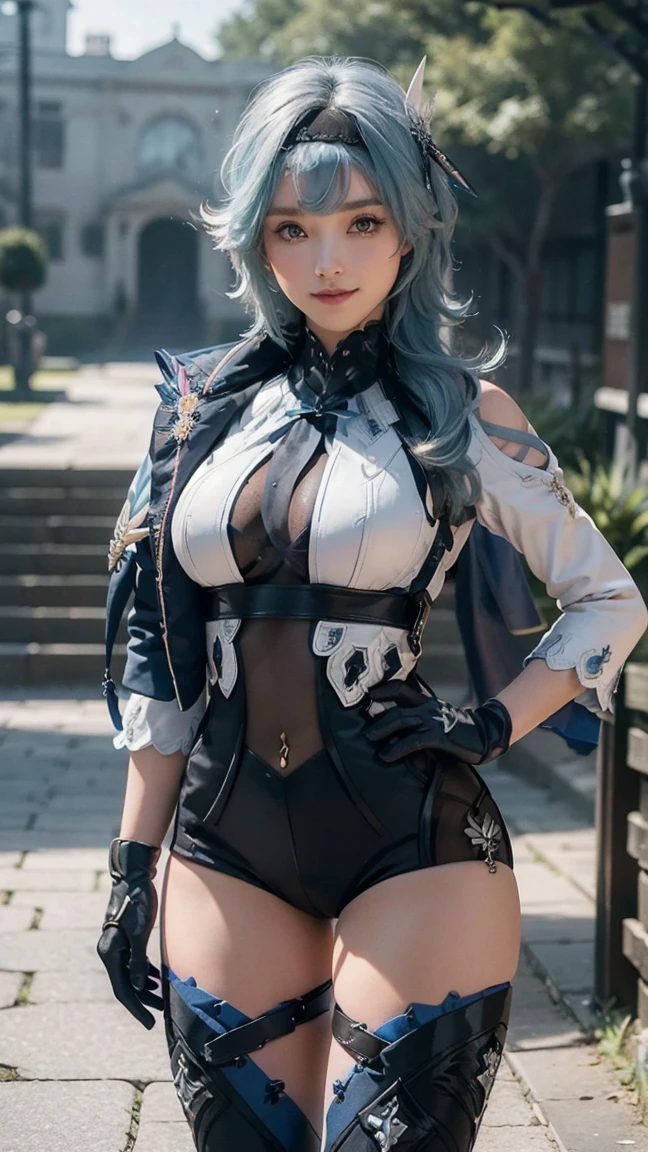(photorealistic:1.8, highest quality:1.8,8K masterpiece:1.8,High resolution,muste piece:1.8),cat girl,(red latex,bondage,Cat ear,mini skirt,choker,stockings,Cleavage cut),blue eyes,beautiful and detailed blue eyes:1.7,double eyelid:1.6,beautiful skin:1.8, (looking at the camera:1.5),(Photo seen from below:1.3),( short Hair:1.2,Beautiful shining blue lime hair:1.5), expression(Impish Smile:1.3,face turns red:1.3),(Moderate chest:1.3),Pause(Seductive pose:1.5),(slender, abs:1.2), (see-through nipples:1.5),background(jungle with fountain),(detailed perfect face),anatomically correct,normal hands:1.5,normal finger:1:5,normal feet:1.5,(cameltoe)