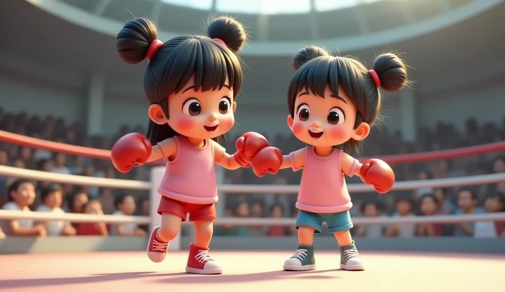 Boxing Match,Naughty Girls,Minimalism,Simple background,Moe,cute,Naughty,Funny