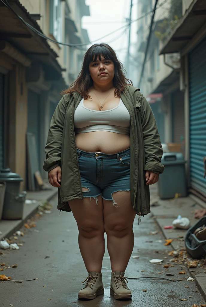 araffe woman in high heels walking down the street with a bag, exposed midriff, uhd candid photo of dirty, bra and shorts streetwear, exposed thighs, exposed thighs!!!, katy perry wearing old clothes, muscled mila kunis, looks like christina ricci, her belly button is exposed, dua lipa, emma watson wearing a swimsuit