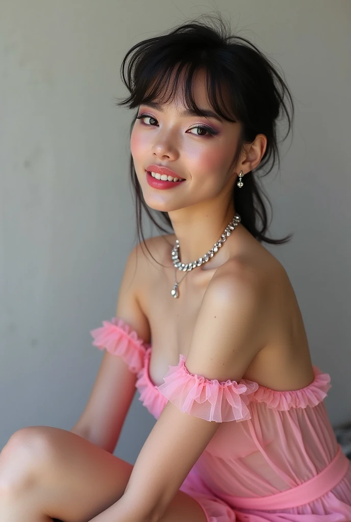 RAW Photos、4、doghouse、Grass, Wearing purple high leg, Beautiful hair all the way to the ends, Beautiful Japanese Women, short hair, Saggy breasts, Heavy makeup, Goddess of Eros, smile, View your audience, Woman sitting