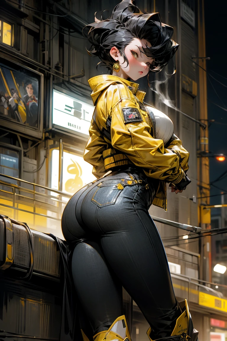 (rear view, backside view),score_9, score_8_up, score_7_up, Rogue from X-Men , beautiful girl,,(Fondo de ruinas de mazmorra en ruinas:1.4 ),(cabello largo negro :1.4), blush, perfect eyes, red hair with white bangs, flying in sky, half-closed eyes, hearts, seductive, green eyes, solo, nsfw, (tight torn yellow shirt:1.4) , (tight torn yellow pants:1.4) ,( yellow gloves_:1.4) , (exposed nippless__:1.4) ,( exposed vulvaa__:1.4) ,(bomber jacket with X-Men logo patch on one sleeve:1.4) , realistic, 18 year old, arms raised, ((nipslip)), body facing viewer , X-Men logo belt buckle, (Fondo ciudad destroyed apocalypse fantasy:1.4), (Obra maestra: 1.4), (8K, realista, foto cruda, La mejor calidad: 1.4),,(Fondo de ruinas de mazmorra en ruinas cyberpunk :1.4 ), (pantyhose yellow rasgados :1.4),( no mutaciones), (face detailed :1.4), (medias red negro /pantys:1.4),(perfect anatomy:1.4 ), (leggings yellow :1.4), (no text), (rear view, backside view),( culo hermoso), (fondo piedras grandes cueva caverna :1.4),( dedos hermosos detailed :1.4), (rear view, backside view),(pantyhose mate:1.4), (pantyhose yellow :1.4), (guarra, erotica, sugerente) ,(no Mutaciones)